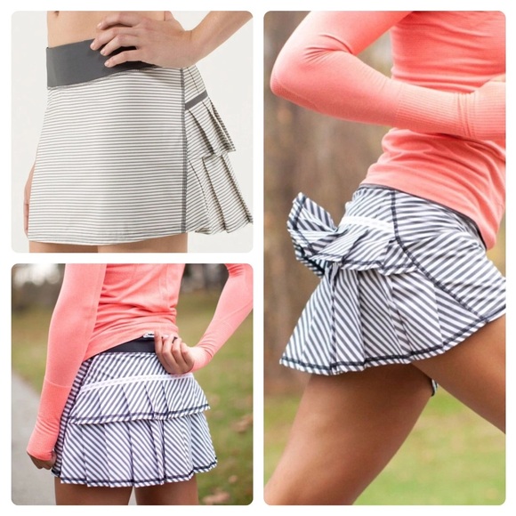 LULULEMON Pace Setter Skirt Classic Stripe Sz.8 Reg - Picture 1 of 9
